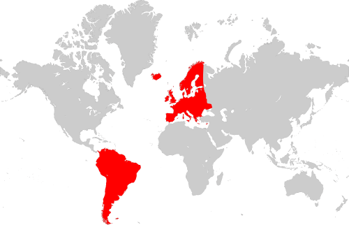 Europa e America latina in Mercatore